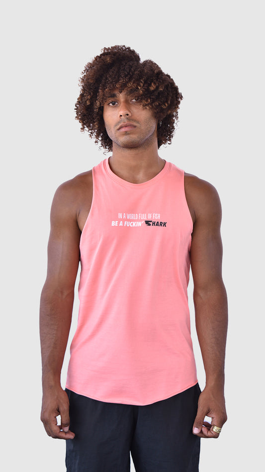 BE A FUCKIN` SHARK TANKTOP IN WATERMELON