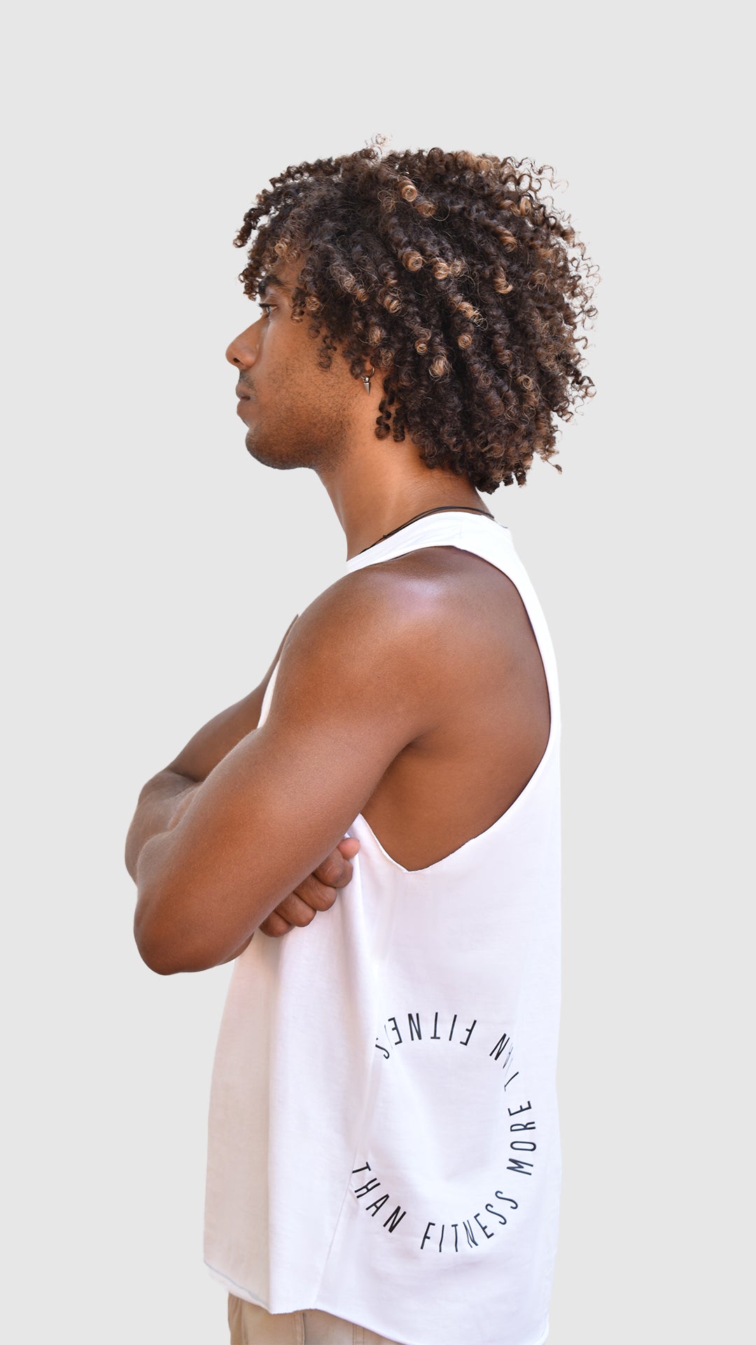 BE A FUCKIN` SHARK TANKTOP IN WHITE