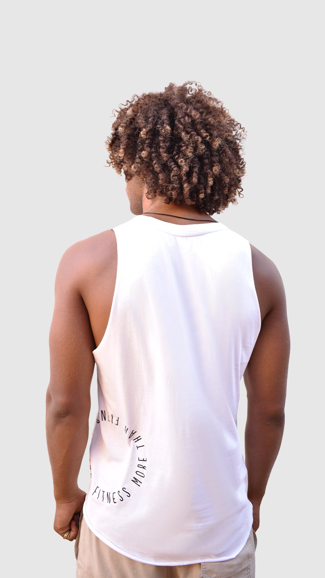 BE A FUCKIN` SHARK TANKTOP IN WHITE